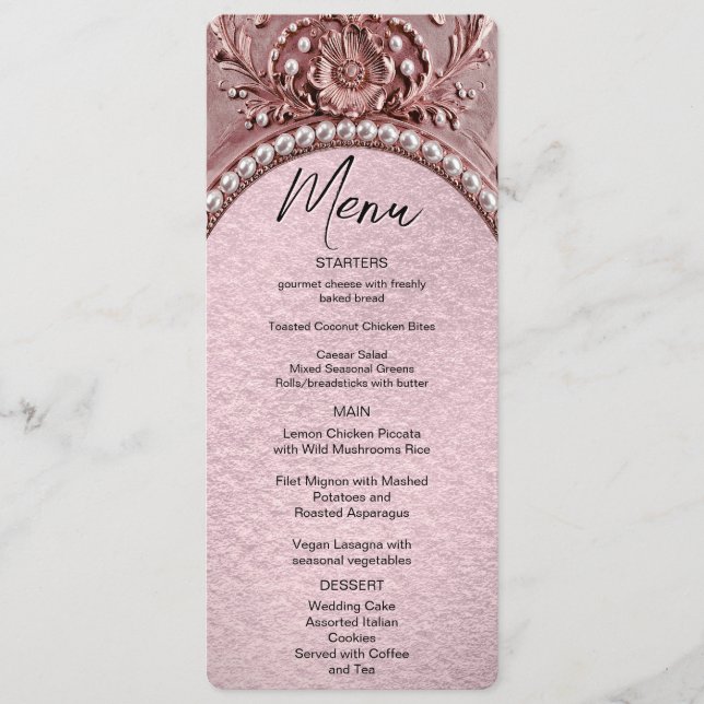 Pink Flower Floral Menu (Frente)