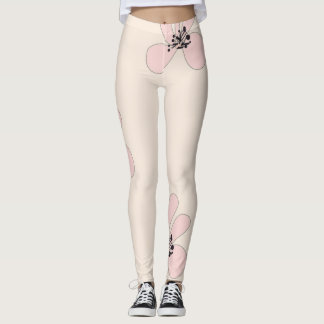 pink flower leggings