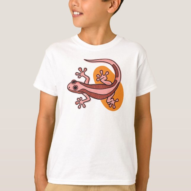 Pink Gecko Kids T-Shirt – Cute Colorful Lizard Tee (Frente)