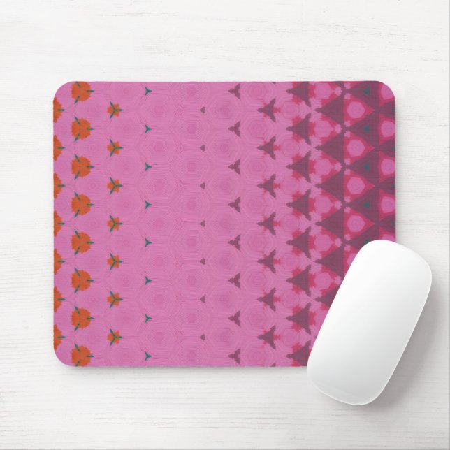 Pink geometric design mouse pad (Com mouse)