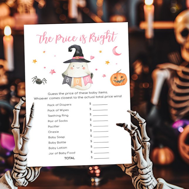 Pink Ghost Little Boo O Preço é Certo Jogo (Little Boo Baby Shower The Price is Right Game)
