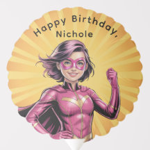 Pink Girl Superhero Birthday Party 