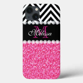 PINK GLITTER BLACKEVRON MONOGRAM