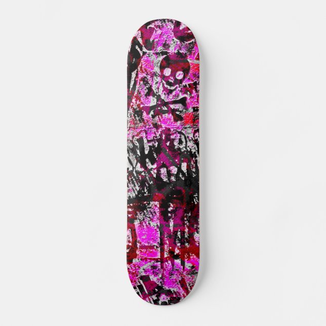 Pink Grafite Skull Skateboard (Frente)