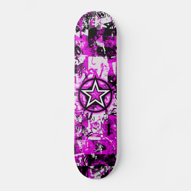 Pink Grafite Star Skateboard (Frente)