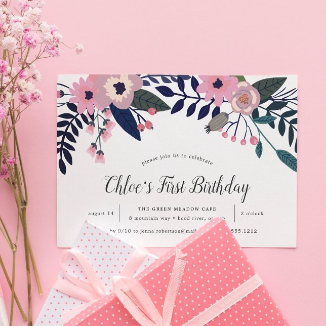 Pink Meadow | CONVITE DE ANIVERSÁRIO (Criador carregado)