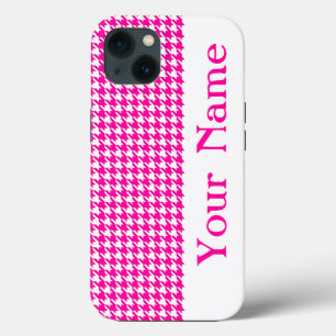 Pink Modern Houndstooth com nome