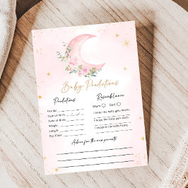Pink Moon and Stars Baby Shower Predictions Game