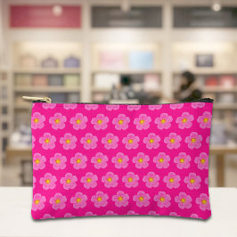 Pink Moss Rose Seamless Pattern Pouch