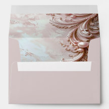 Pink Ornate Pearl and Floral Envelope