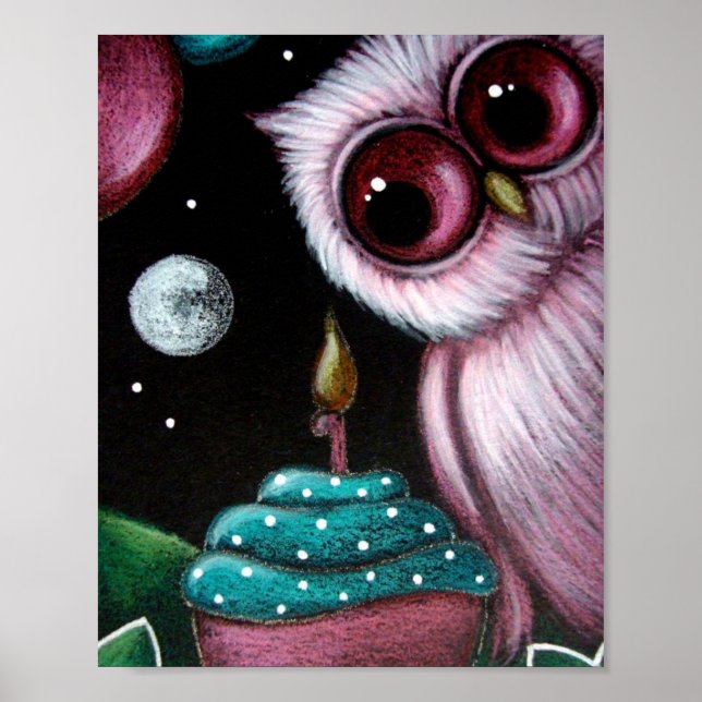 PINK OWL SUA Poster DE ANIVERSÁRIO (Frente)