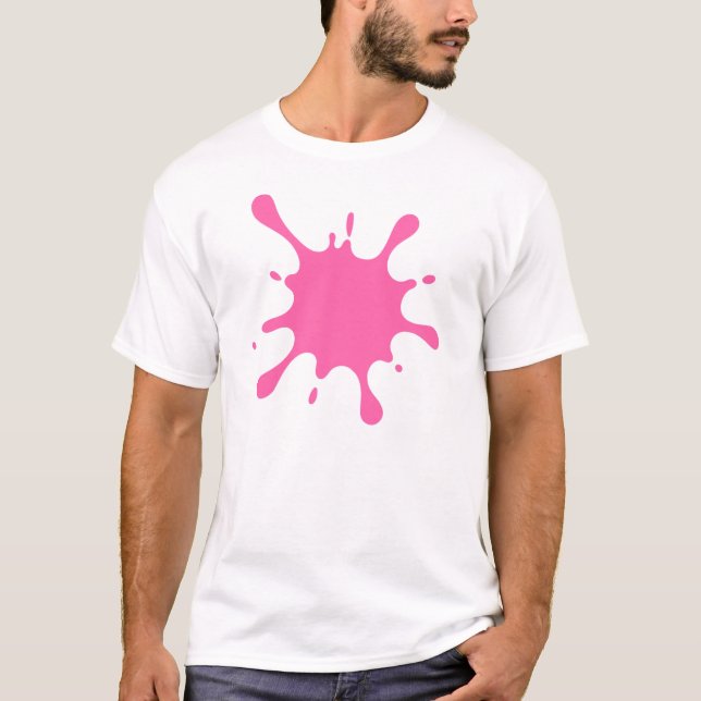 Pink Paint Splatter T-Shirt | Artistic Abstract  (Frente)