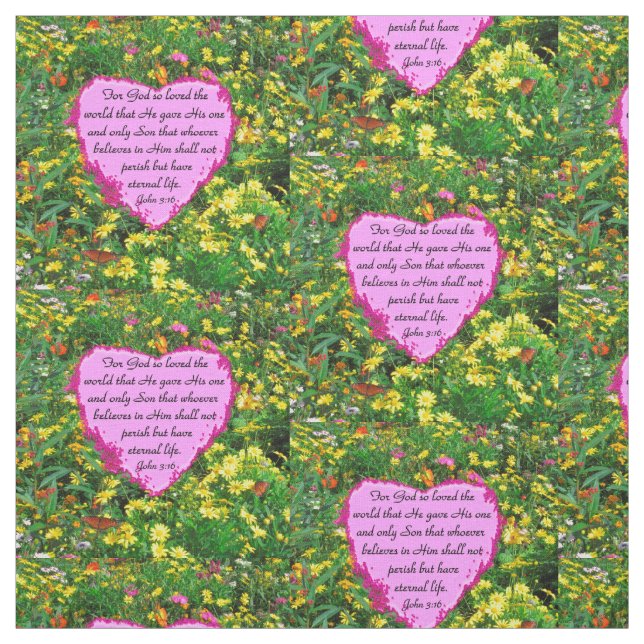 PINK PATCHWORK JOHN 3:16 FLORAL TECIDO (Modelo)