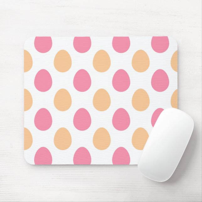 Pink Peach Spring Easter Eggs Paattern Mousepad (Com mouse)