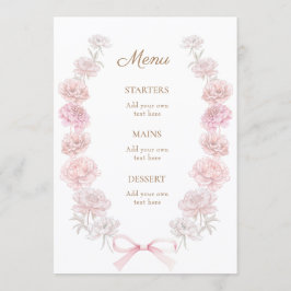 pink peonies Menu
