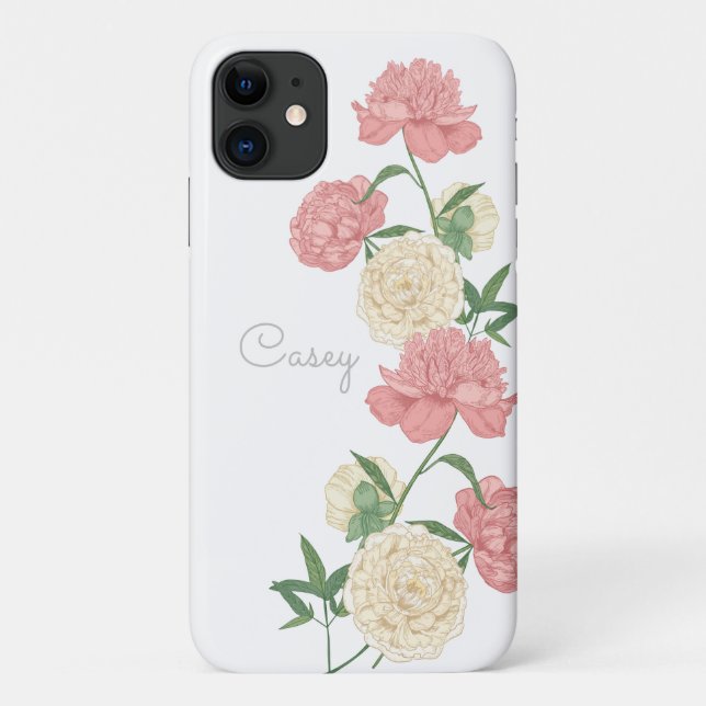 Pink Peony Moderne capas de iphone Personalizada (Verso)