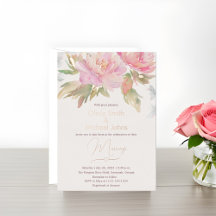 Pink Peony Watercolor Boho Weditation
