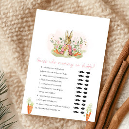 Pink Peter Rabbit Baby Shower Guess Who Game