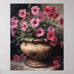 Pink Petunia Flowers Art Impressão