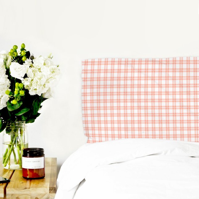 Pink Plaid Pattern Pillowcase (Criador carregado)