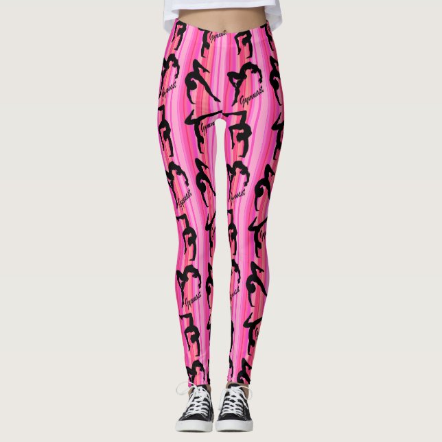 PINK PRETO SUPER STAR GINASTICS LEGGING (Frente)