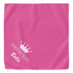 Pink princess coroa bandana com nome personalizado