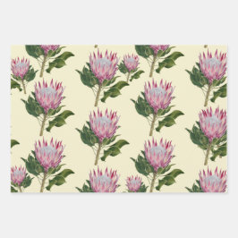 Pink Protea Cadeaupapier Vellen 3 Sets