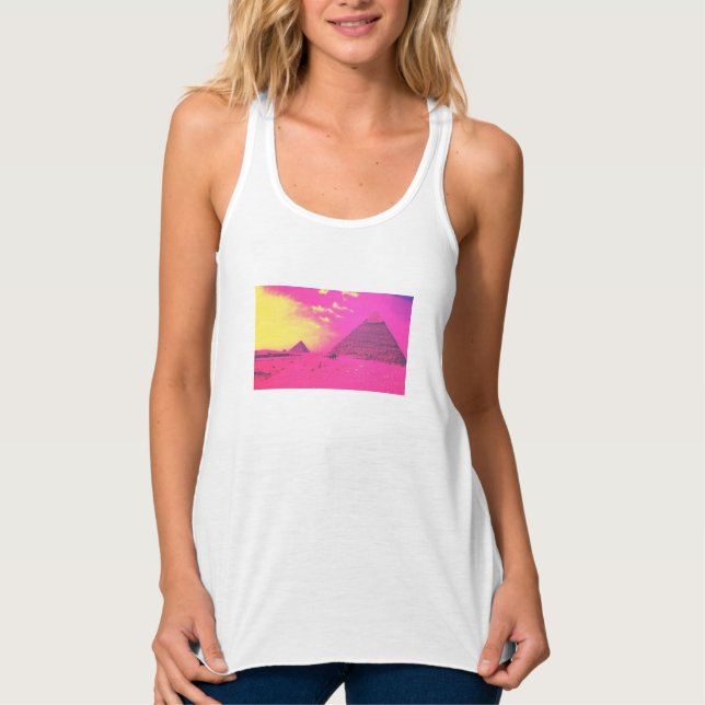 Pink Pyramids T-Shirt Tank Top (Frente)