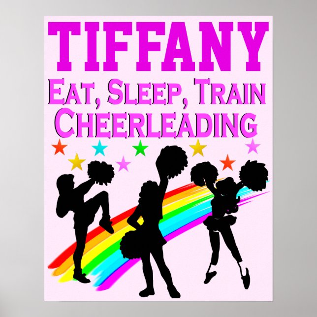 PINK RAINBOW PERSONALIZADO CHEERLEADING POSTER (Frente)