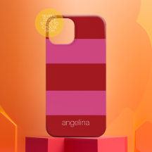 Pink Red Modern Strike Pattern com nome