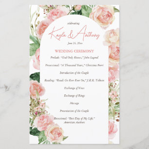 Pink Rose Arch blush cor-de-rosa programa de casam