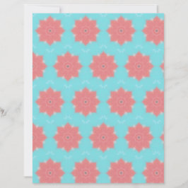 Pink Rosettes on Blue Scrapbook Paper