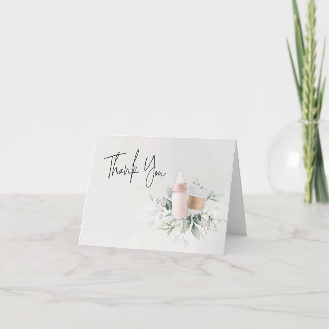 Pink Sip & Veja Novo Cartões de agradecimentos Dob (Frente)