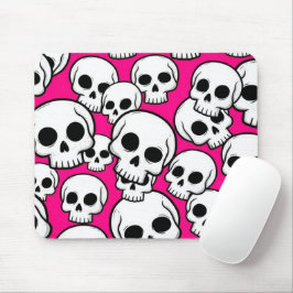 Pink Skull Pattern Mousepad