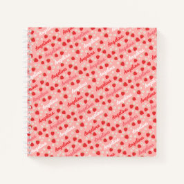 Pink Strawberry Custom Notebook Journal