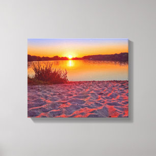 Pink Sunset na Canvas de Praia