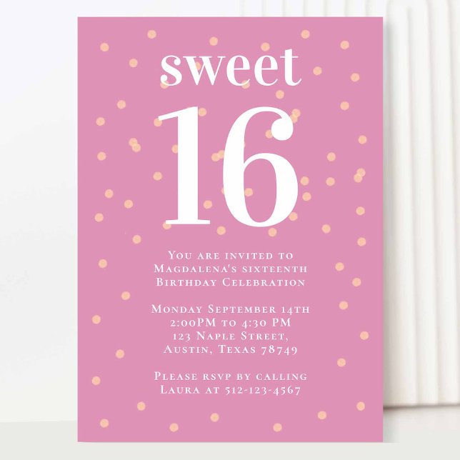 Pink Sweet 16 Convite (Criador carregado)