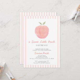 Pink Sweet Little Peach Chá de fraldas Convite