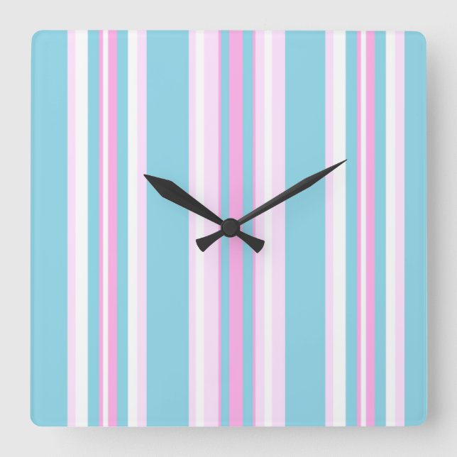 Pink, Turquesa, Relógio de Parede Branco em Pastas (Frente)