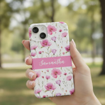 Pink Watercolor Wildflower Name