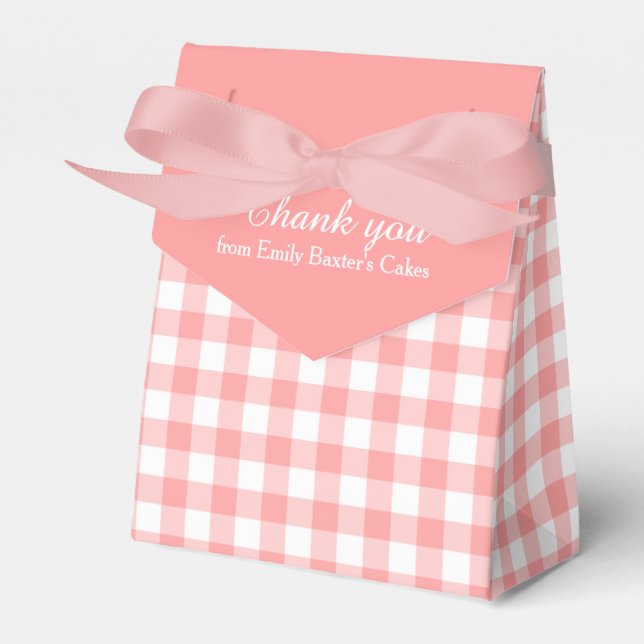 Pink White Gingham Standard obrigado sua caixa de  (Frente)