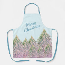 Pink Winter Forest Tree Watercolor Natal