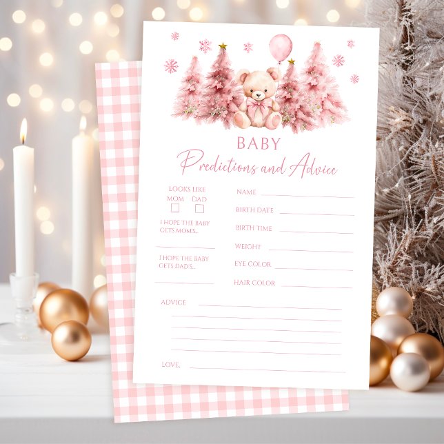 Pink Winter Teddy Bear Baby Predictions Advice (Criador carregado)