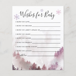 Pink Winter Wonderland Deseja um Cartão para Bebê
