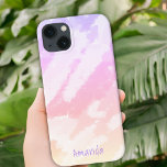 Pink Yellow Abstrato Sky Watercolor Patterly Girly<br><div class="desc">Mala cor-de-rosa amarela Abstrato Sky Watercolor Pattern Girly iPhone 13. O fundo é um céu abstrato cor-de-rosa,  roxo e amarelo com aspecto aquoso. Excelente para uma garota ou mulher.</div>