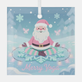 Pink Yoga Santa Meditation Christmas