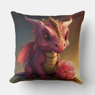 Pinkie - Dragão Rosa com uma Almofada de Arremesso