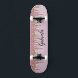 Pinky Glitter Skateboard<br><div class="desc">Personalize facilmente este baralho de skate de faux rosa personalizado. Um presente de excelente para qualquer patinadora. NÃO É UM GLITTER REAL</div>