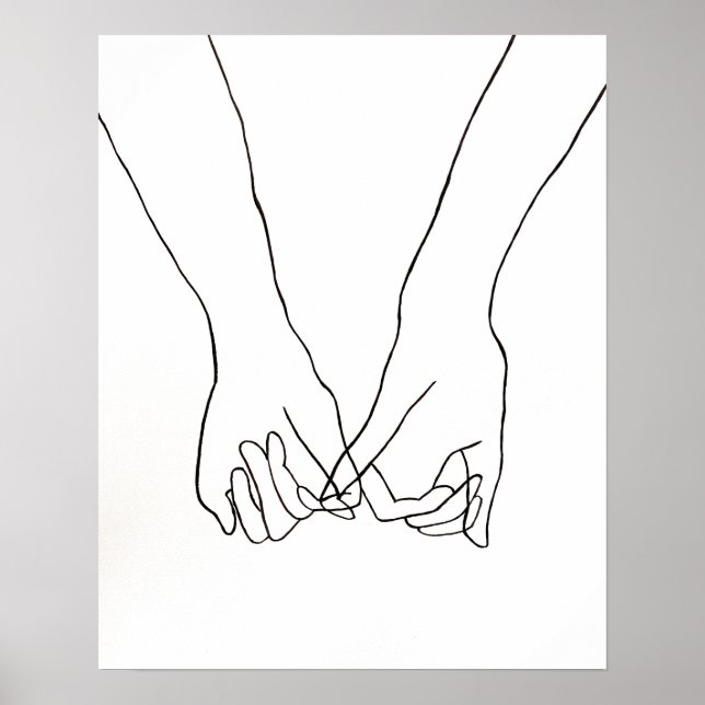 Pinky Promise Line Art 16x20 Poster (Frente)