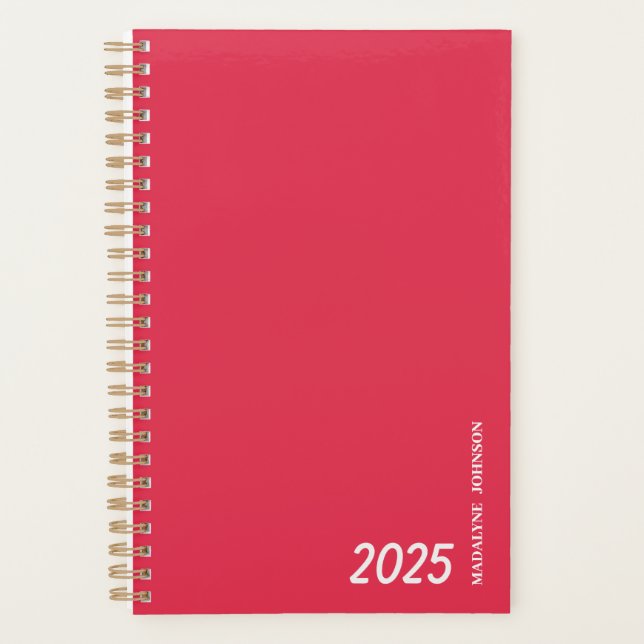 Pinky Vermelho Personalizado Datado Meu Planejador (Frente)